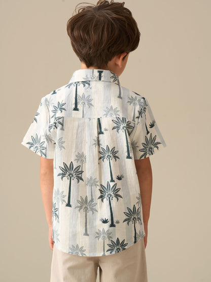 Dsiney Kidz - Angel & Rocket Blue Jamie Palm Stripe SS Shirt image 3