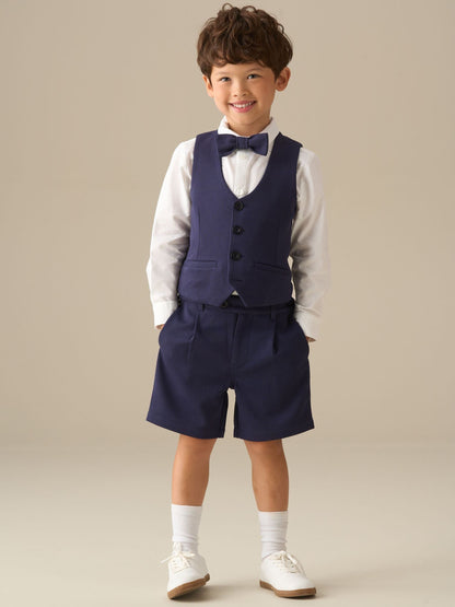 Dsiney Kidz - Angel & Rocket Blue Maddox Pleat Front Smart Shorts image 6