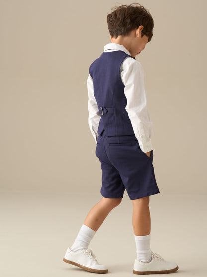 Dsiney Kidz - Angel & Rocket Blue Maddox Pleat Front Smart Shorts image 7