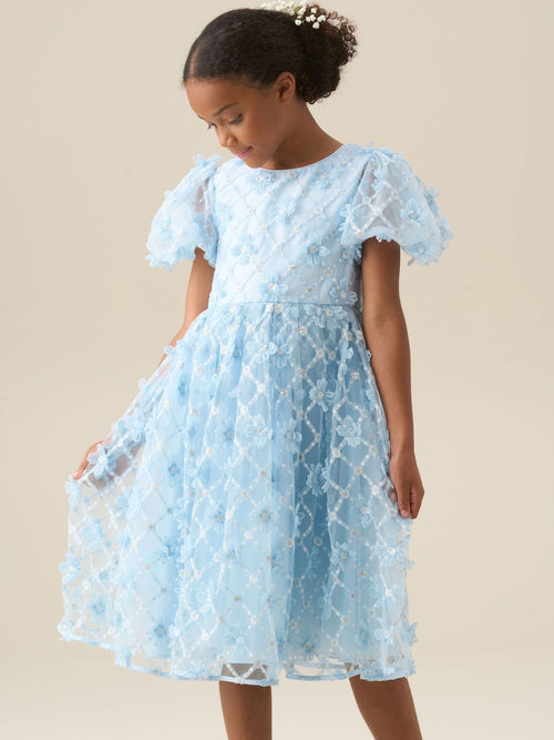 Dsiney Kidz - Angel & Rocket Blue Francine Embellished Puff Sleeve Dress image 1