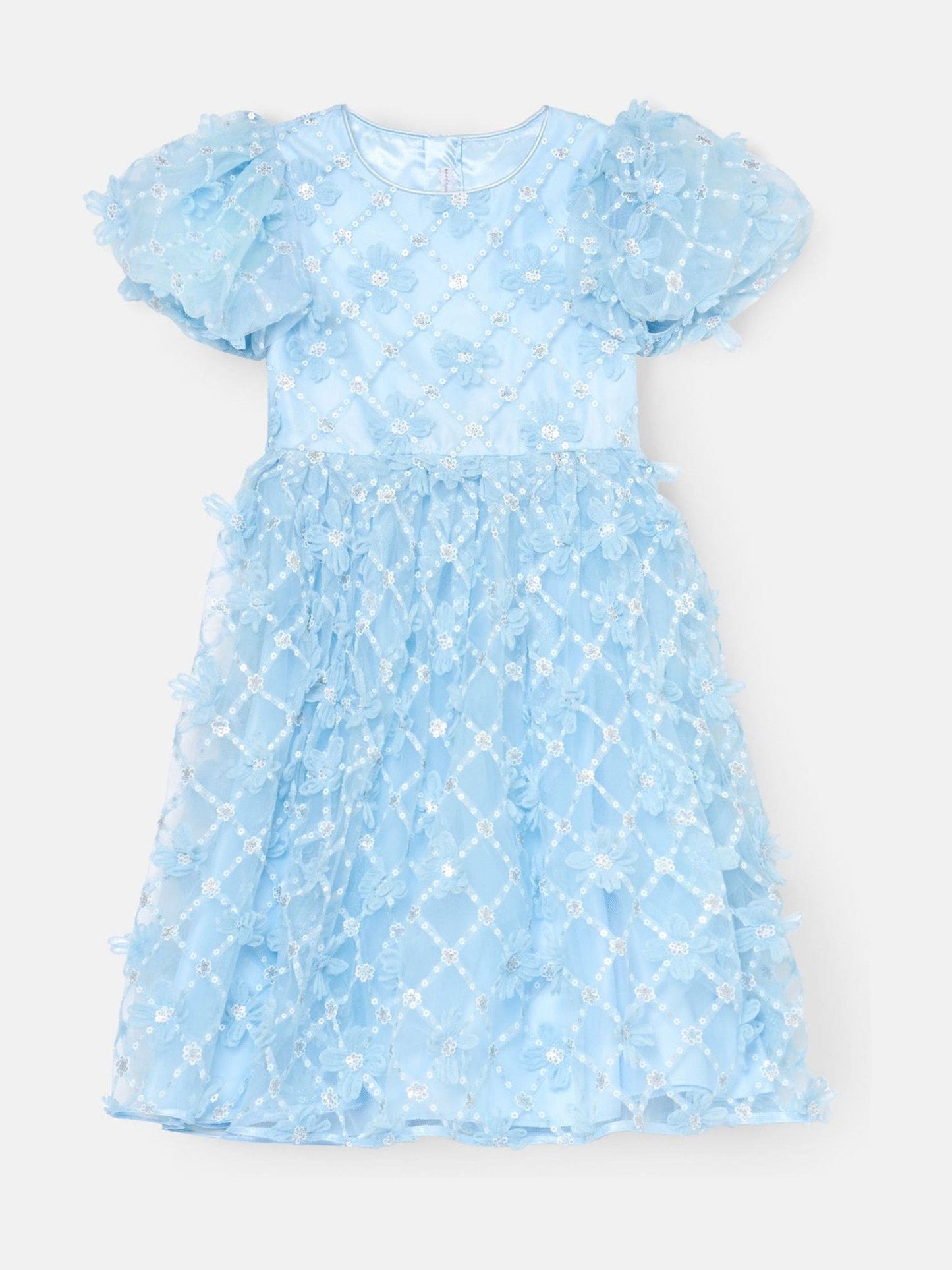 Angel & Rocket Blue Francine Embellished Puff Sleeve Dress image 6