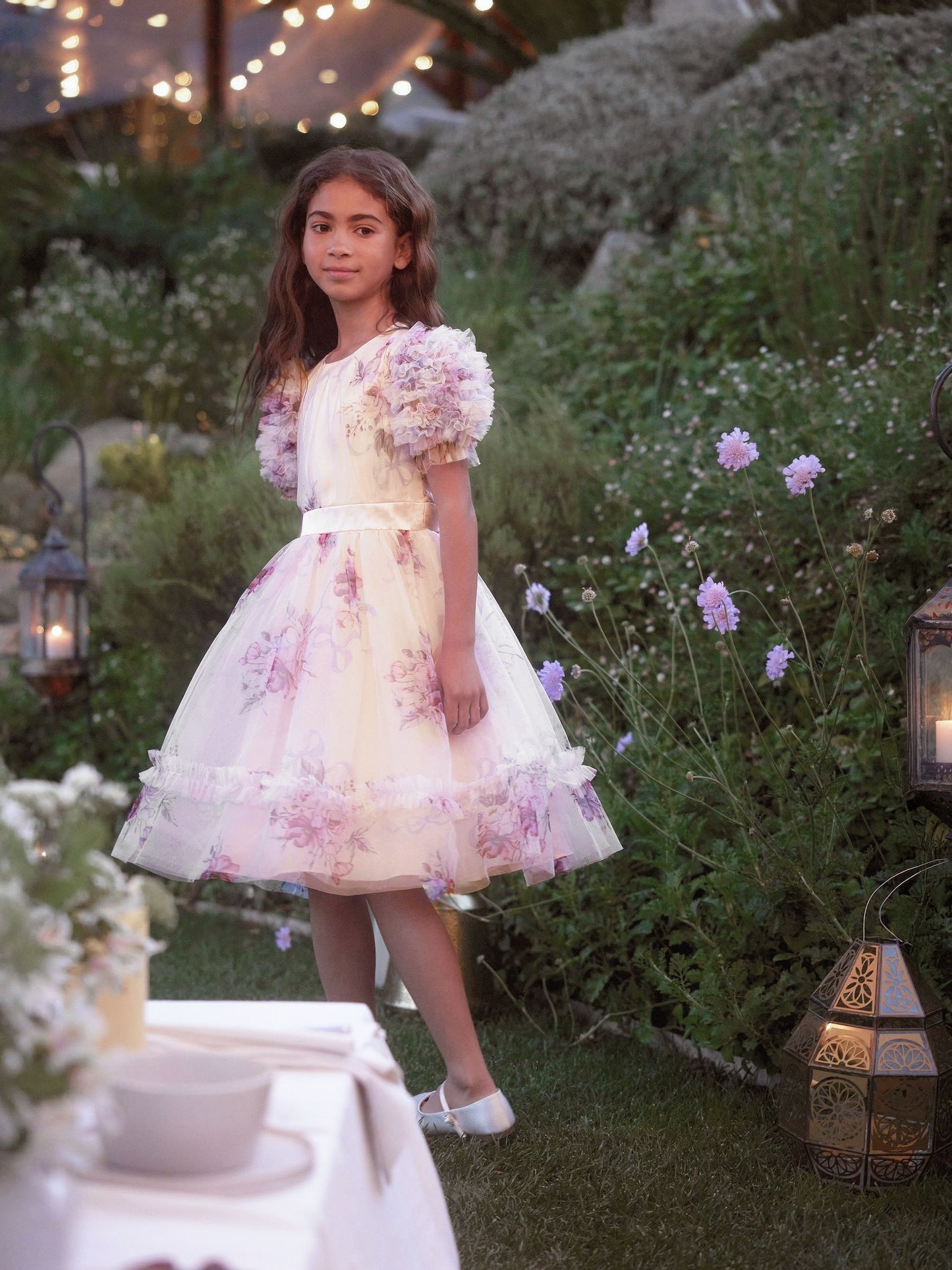 Angel & Rocket Pink Florence Blush Ruffle Sleeve Mesh Dress image 2