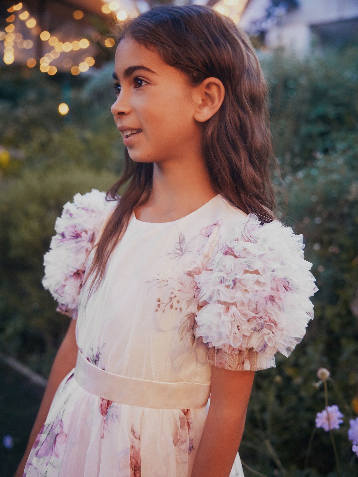 Angel & Rocket Pink Florence Blush Ruffle Sleeve Mesh Dress image 9