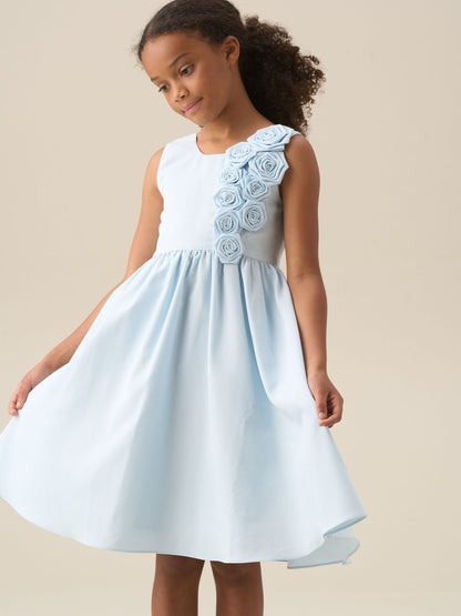 Angel & Rocket Blue Niamh 3D Flower Corsage Dress image 3