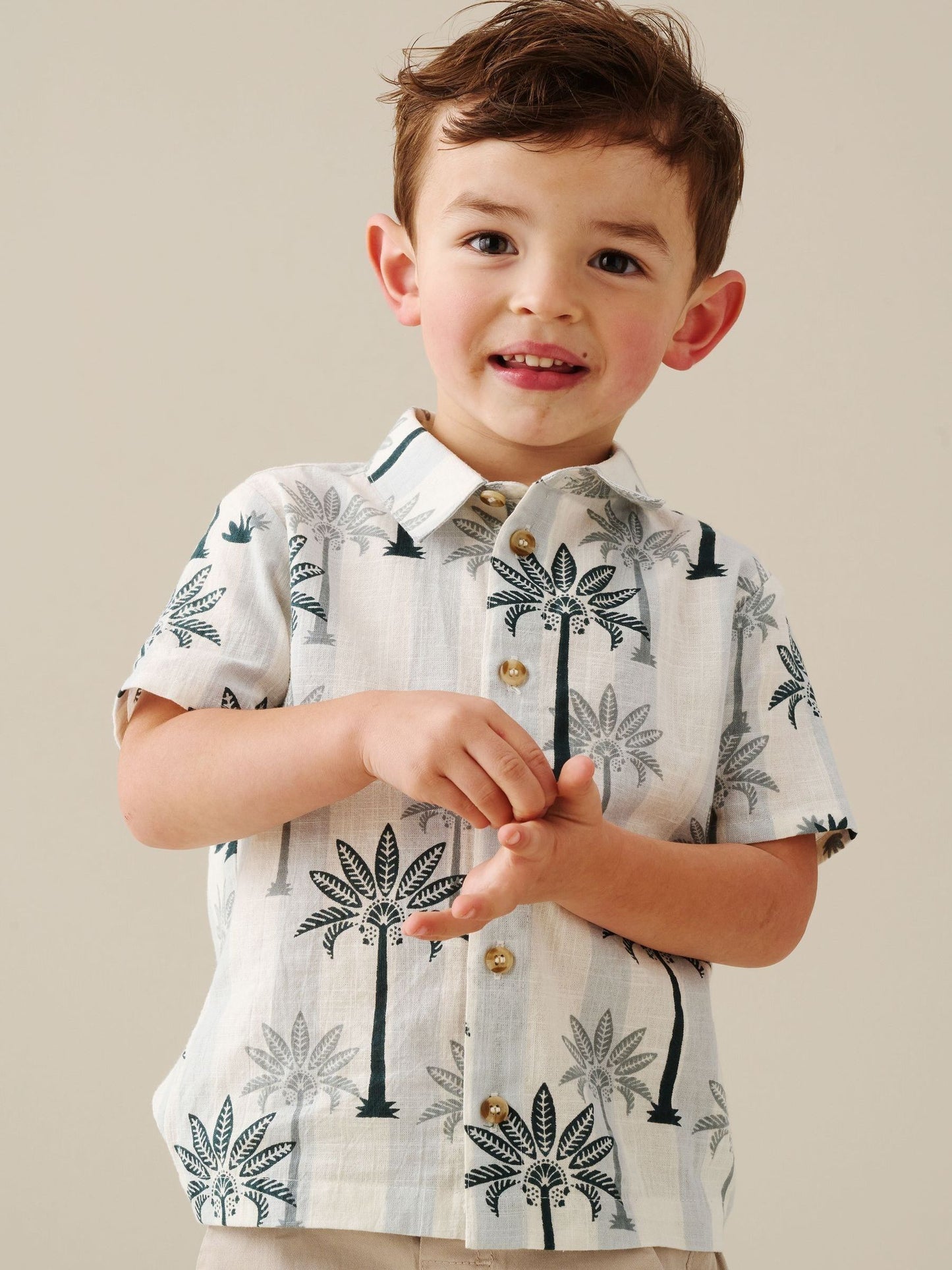 Dsiney Kidz - Angel & Rocket Blue Jamie Palm Stripe Short Sleeve Shirt image 1