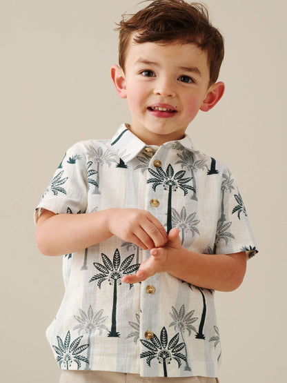 Dsiney Kidz - Angel & Rocket Blue Jamie Palm Stripe Short Sleeve Shirt image 1