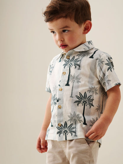 Dsiney Kidz - Angel & Rocket Blue Jamie Palm Stripe Short Sleeve Shirt image 2