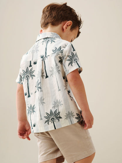 Dsiney Kidz - Angel & Rocket Blue Jamie Palm Stripe Short Sleeve Shirt image 3