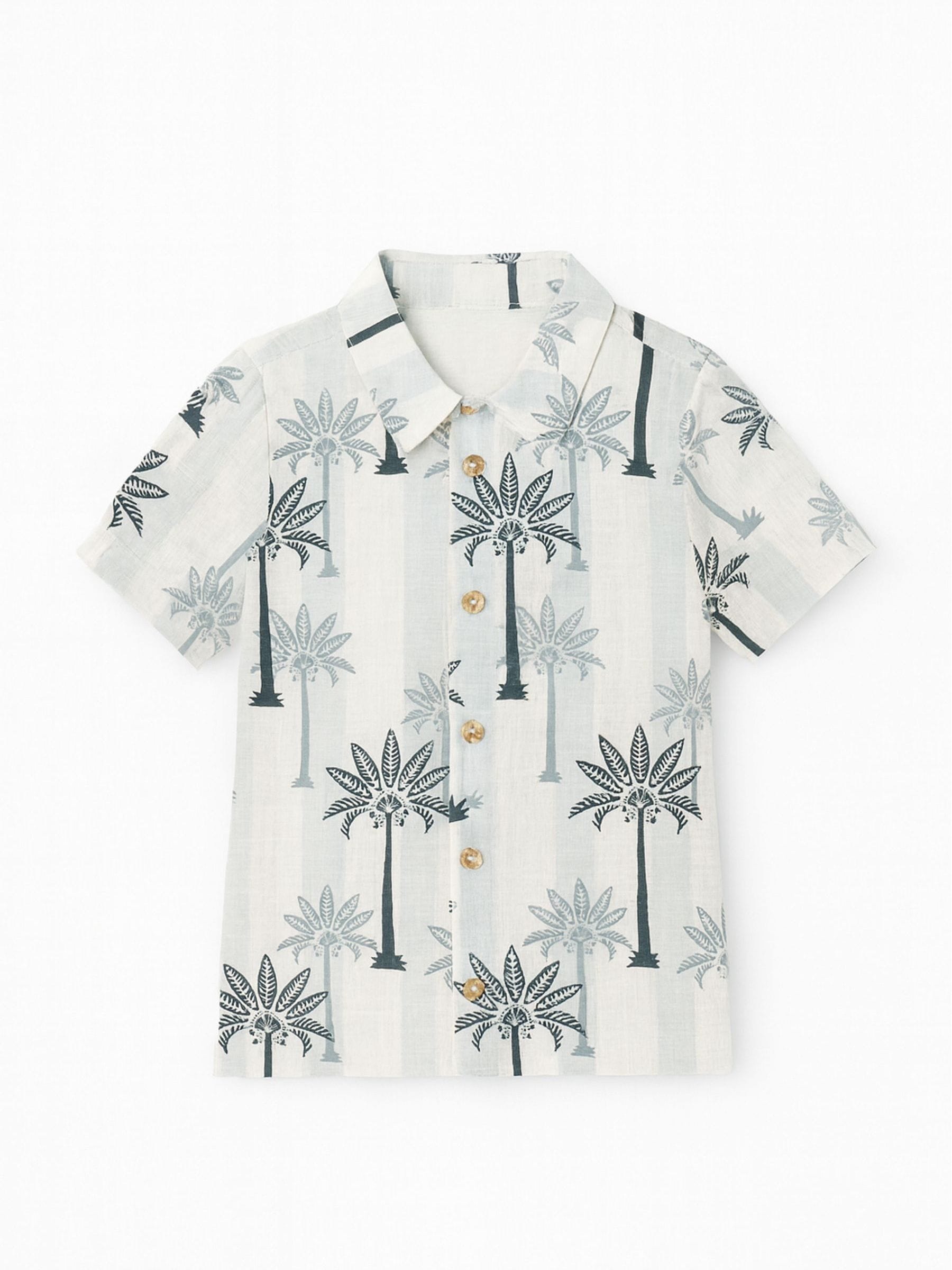 Dsiney Kidz - Angel & Rocket Blue Jamie Palm Stripe Short Sleeve Shirt image 5