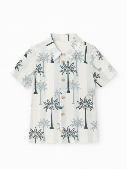 Dsiney Kidz - Angel & Rocket Blue Jamie Palm Stripe Short Sleeve Shirt image 5