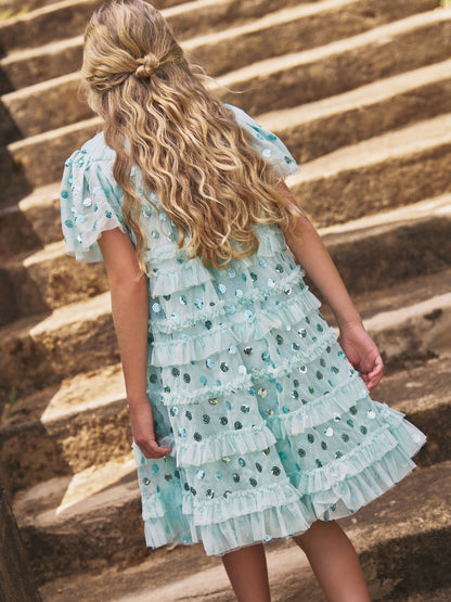 Angel & Rocket Green Bea Mesh Frill Dress image 5