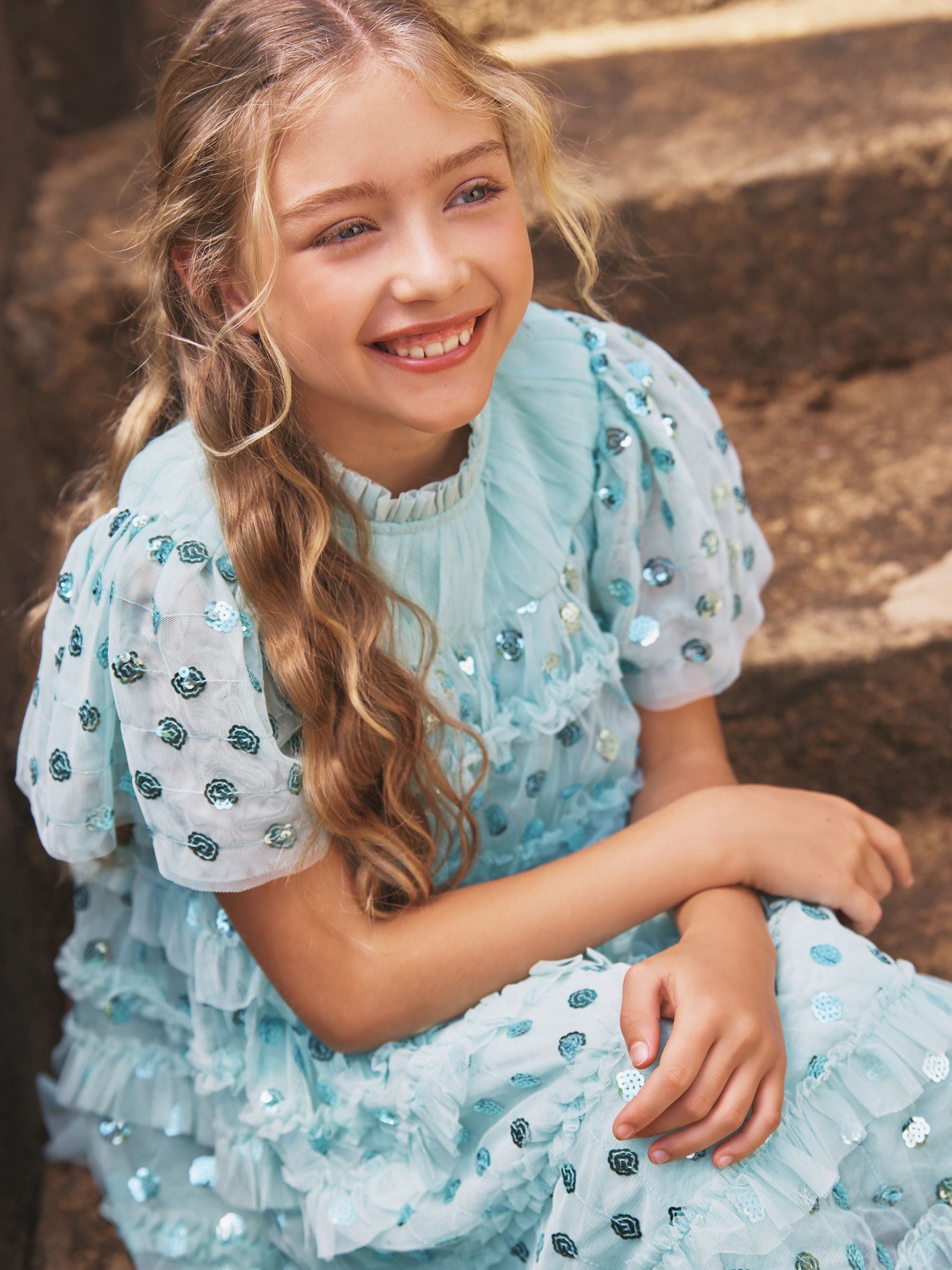 Angel & Rocket Green Bea Mesh Frill Dress image 6
