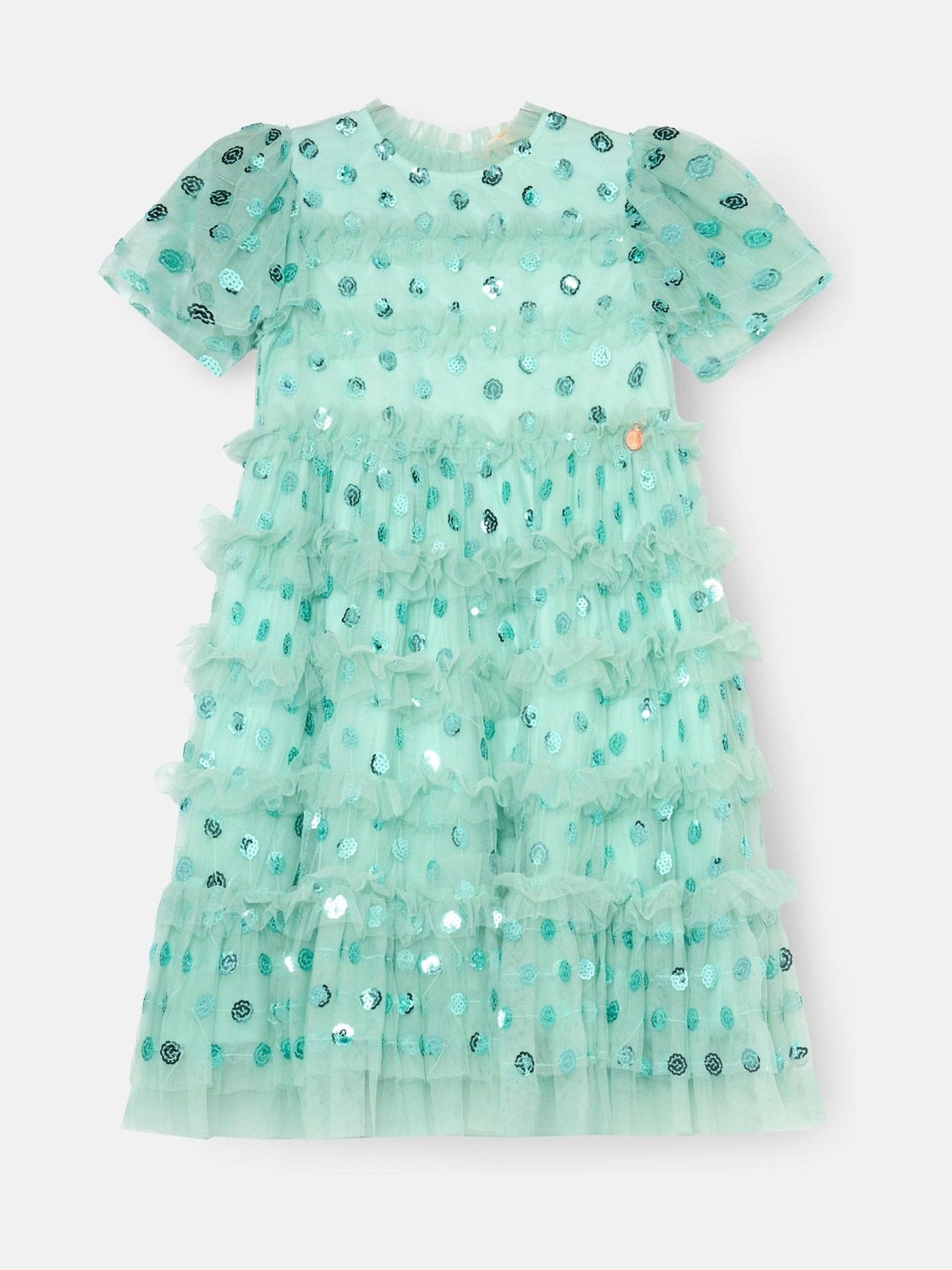 Angel & Rocket Green Bea Mesh Frill Dress image 7
