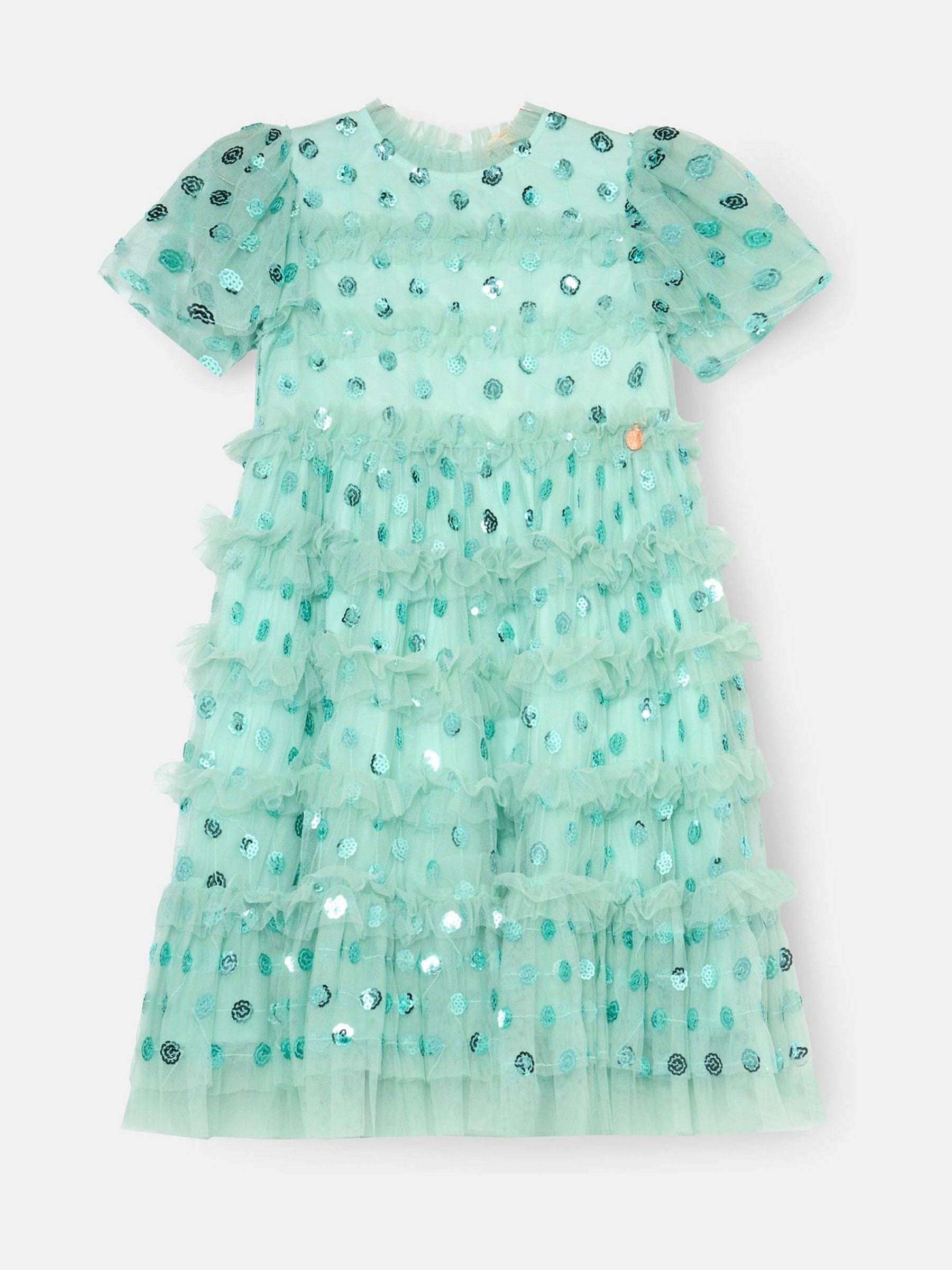 Angel & Rocket Green Bea Mesh Frill Dress image 7