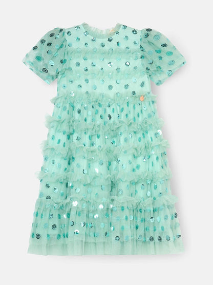 Angel & Rocket Green Bea Mesh Frill Dress image 7