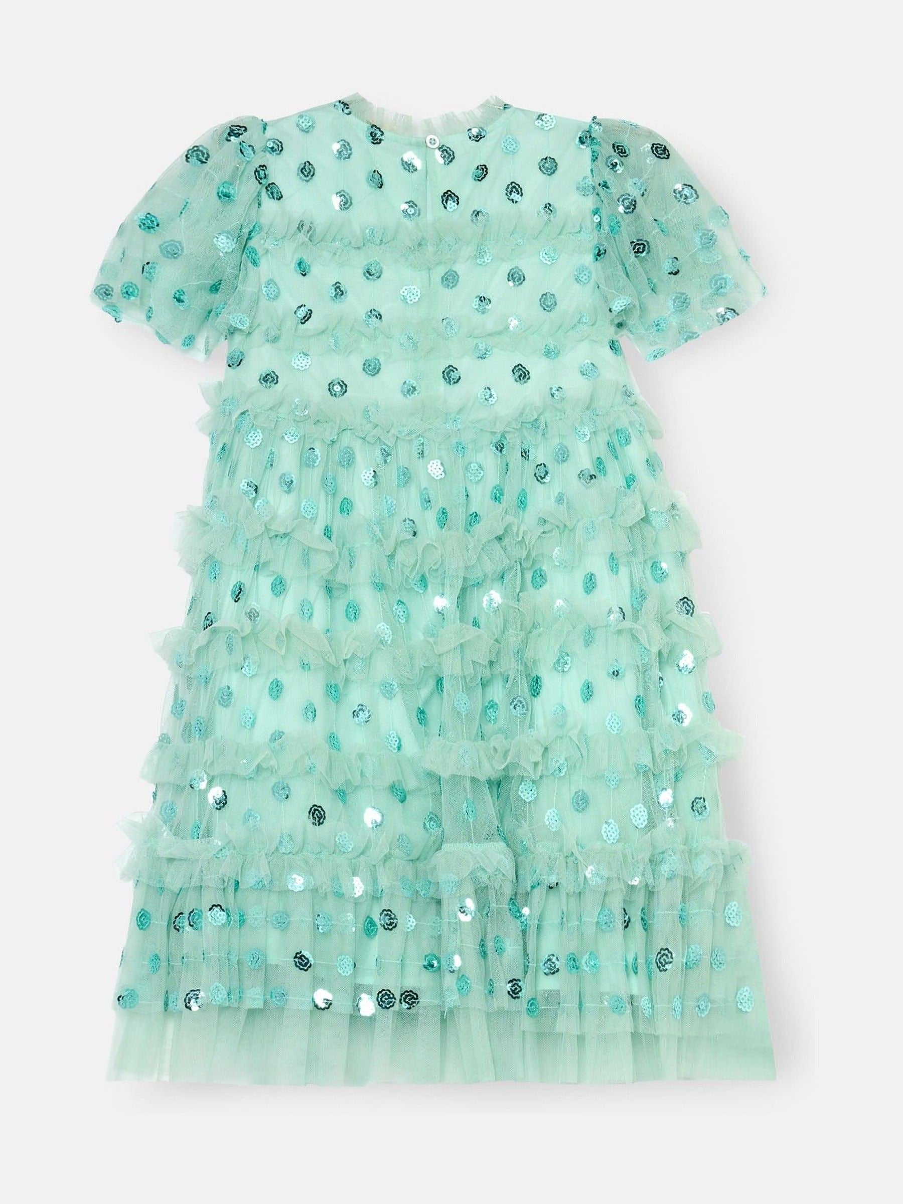 Angel & Rocket Green Bea Mesh Frill Dress image 8
