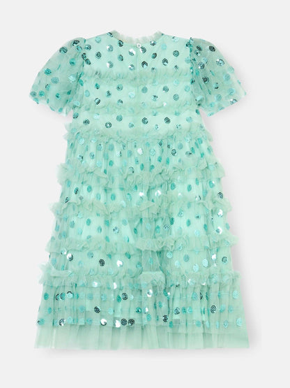 Angel & Rocket Green Bea Mesh Frill Dress image 8