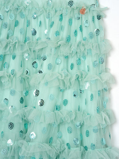 Angel & Rocket Green Bea Mesh Frill Dress image 9