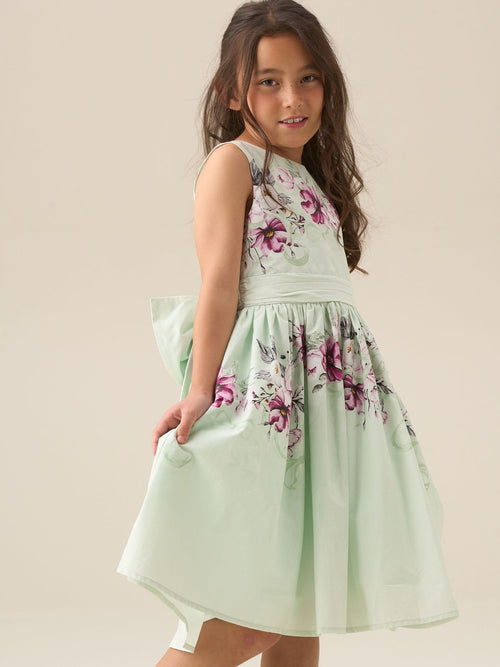 Dsiney Kidz - Angel & Rocket Green Elisa Print Bow Waist Dress image 1