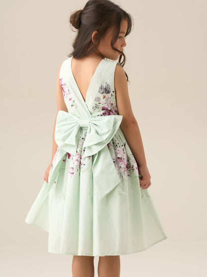 Angel & Rocket Green Elisa Print Bow Waist Dress image 2