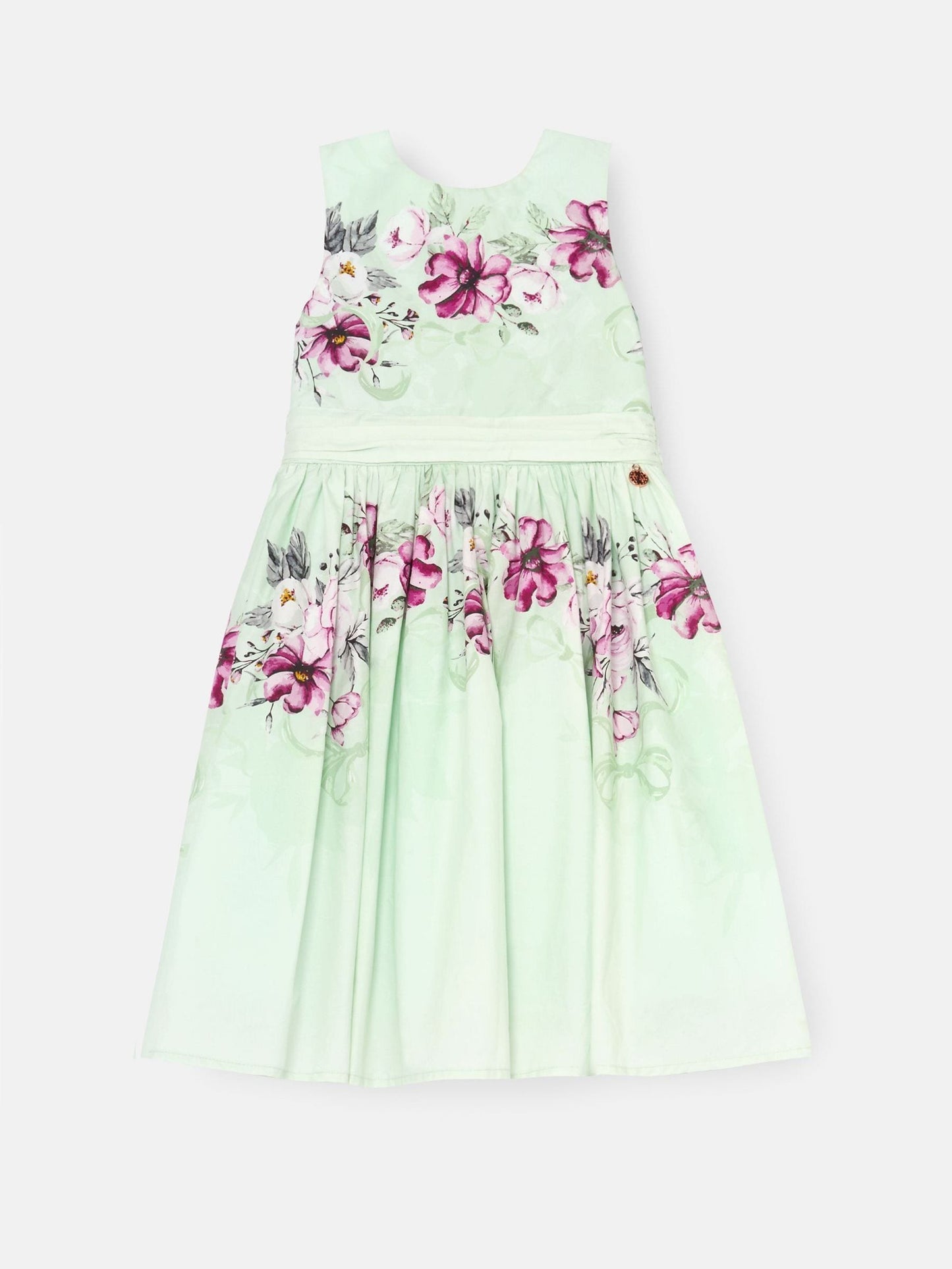 Angel & Rocket Green Elisa Print Bow Waist Dress image 6