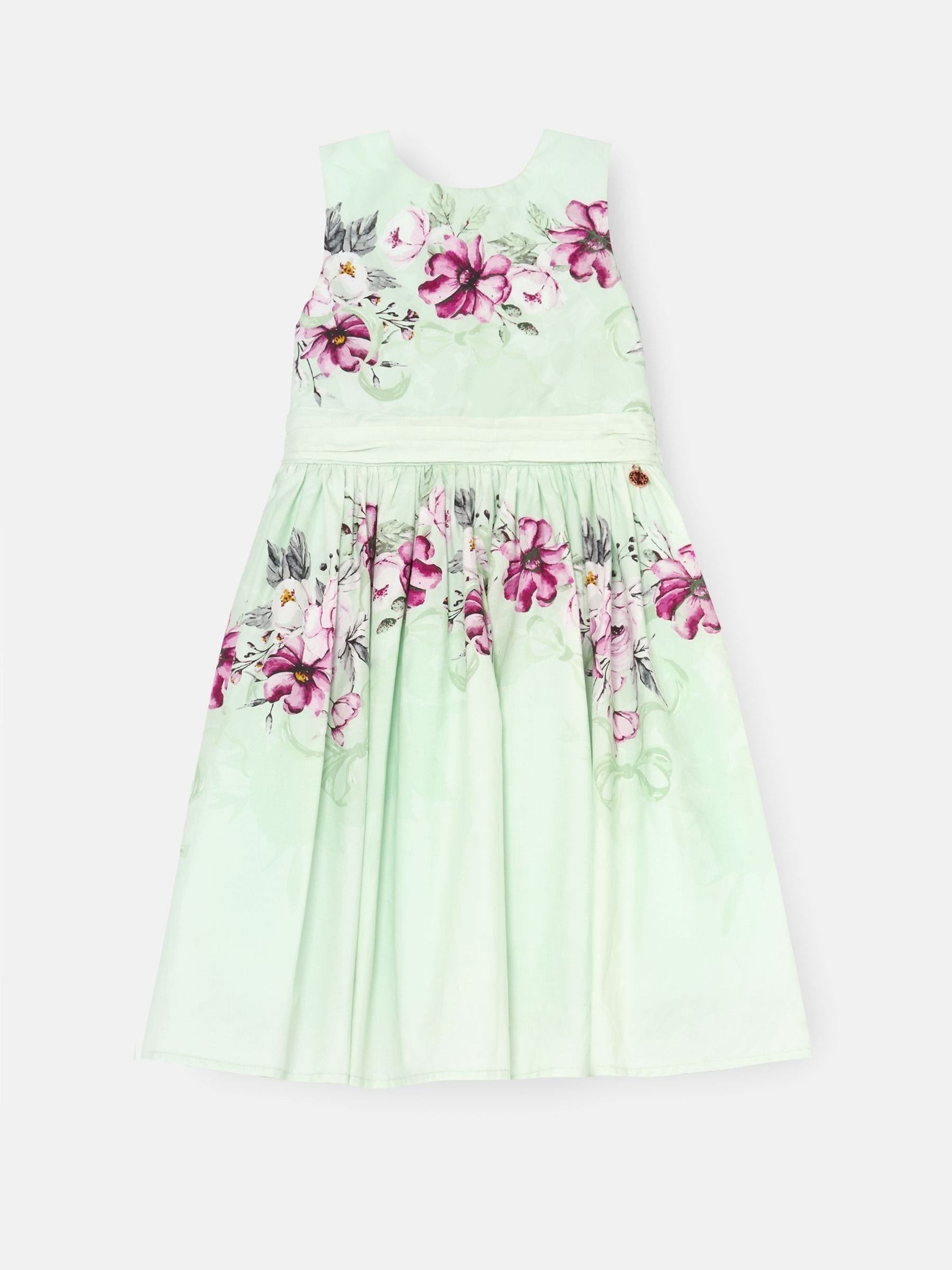 Angel & Rocket Green Elisa Print Bow Waist Dress image 6