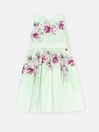 Angel & Rocket Green Elisa Print Bow Waist Dress image 6