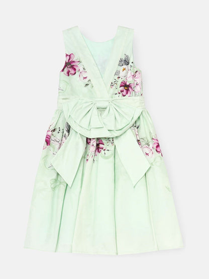 Angel & Rocket Green Elisa Print Bow Waist Dress image 7
