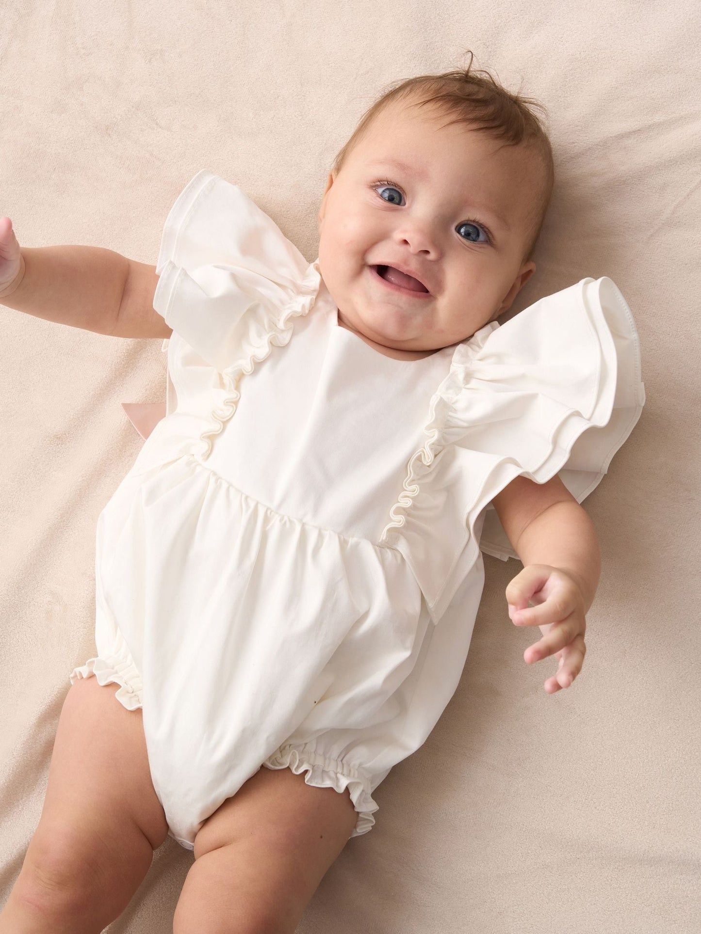 Angel & Rocket White Lily Double Frill Sleeve Romper image 4