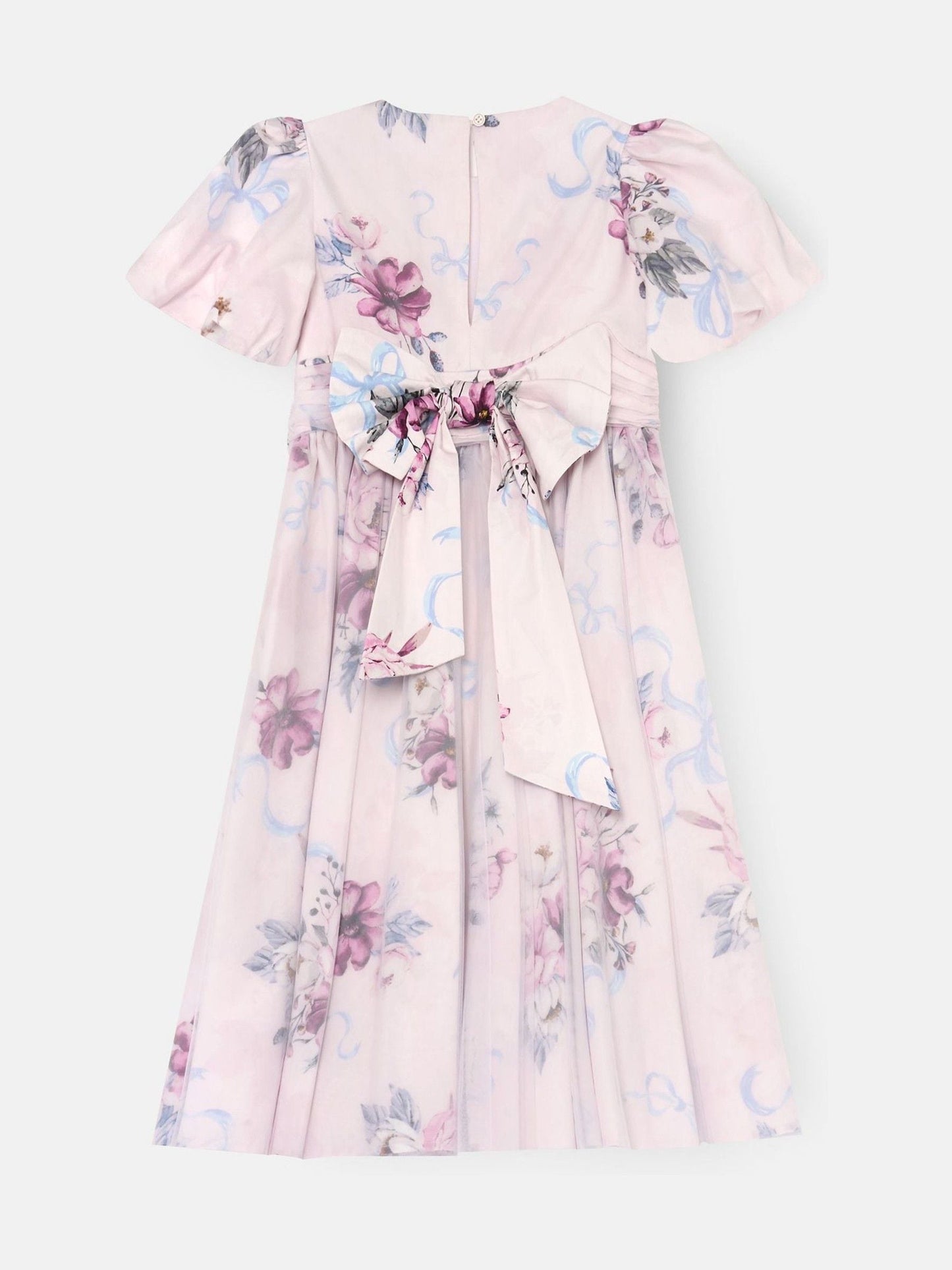 Angel & Rocket Pink Rose Tulle Overlay Floral Print Dress image 6