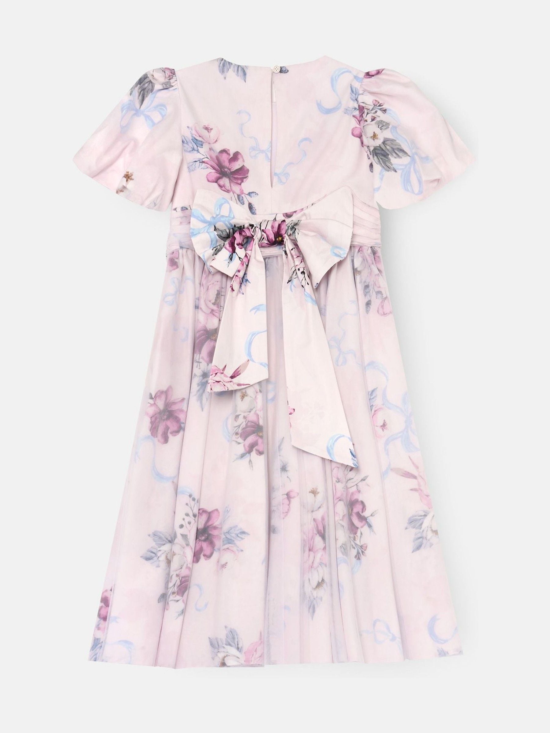 Angel & Rocket Pink Rose Tulle Overlay Floral Print Dress image 6