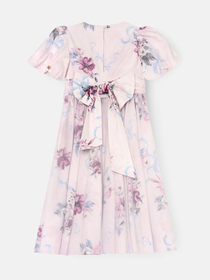 Angel & Rocket Pink Rose Tulle Overlay Floral Print Dress image 6