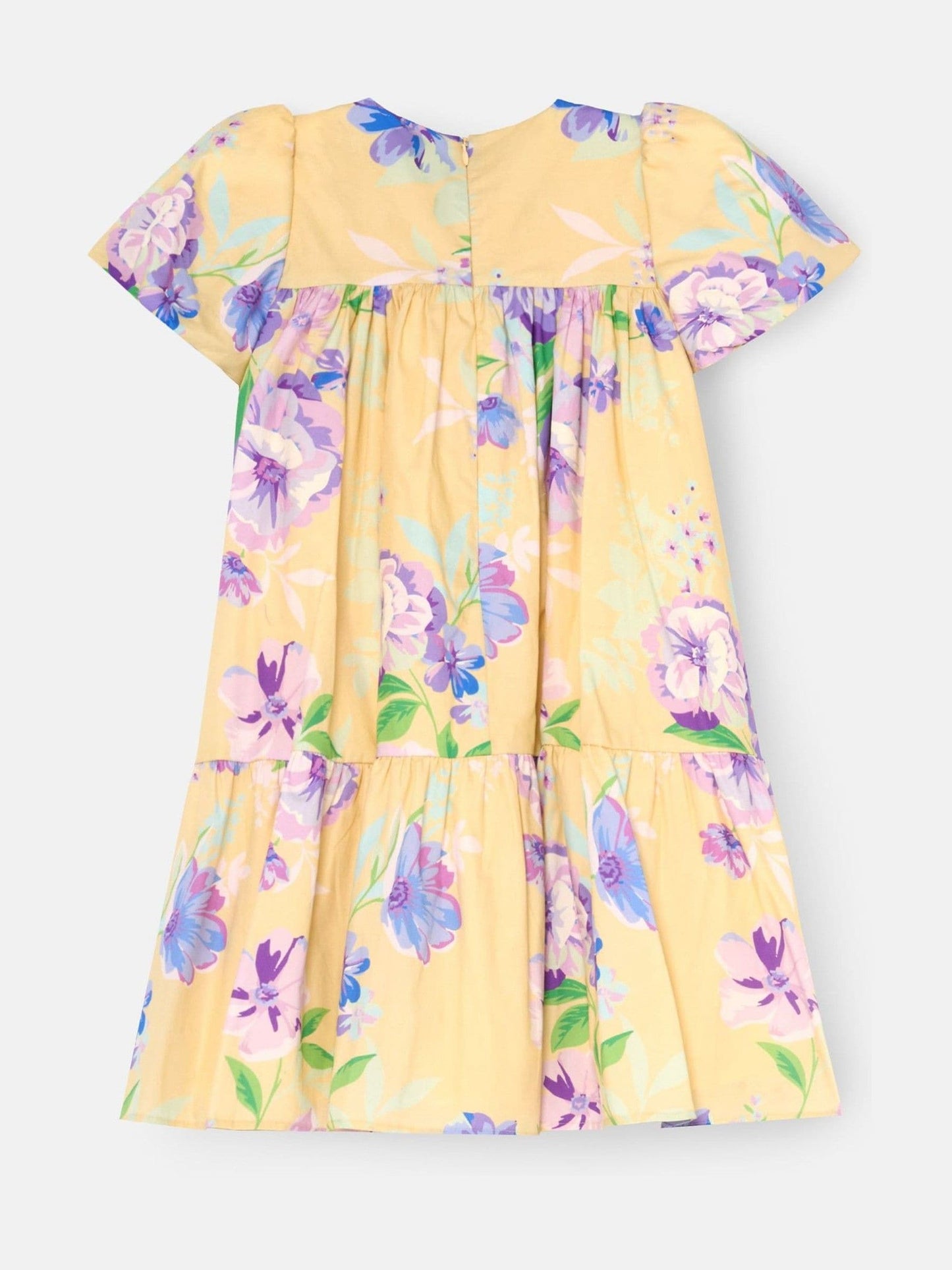 Angel & Rocket Yellow Lucia Floral Print Puff Sleeve Dress image 7