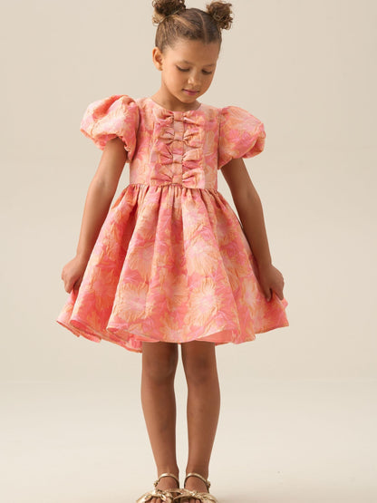 Angel & Rocket Pink Georgia Bow Jacquard Dress image 2