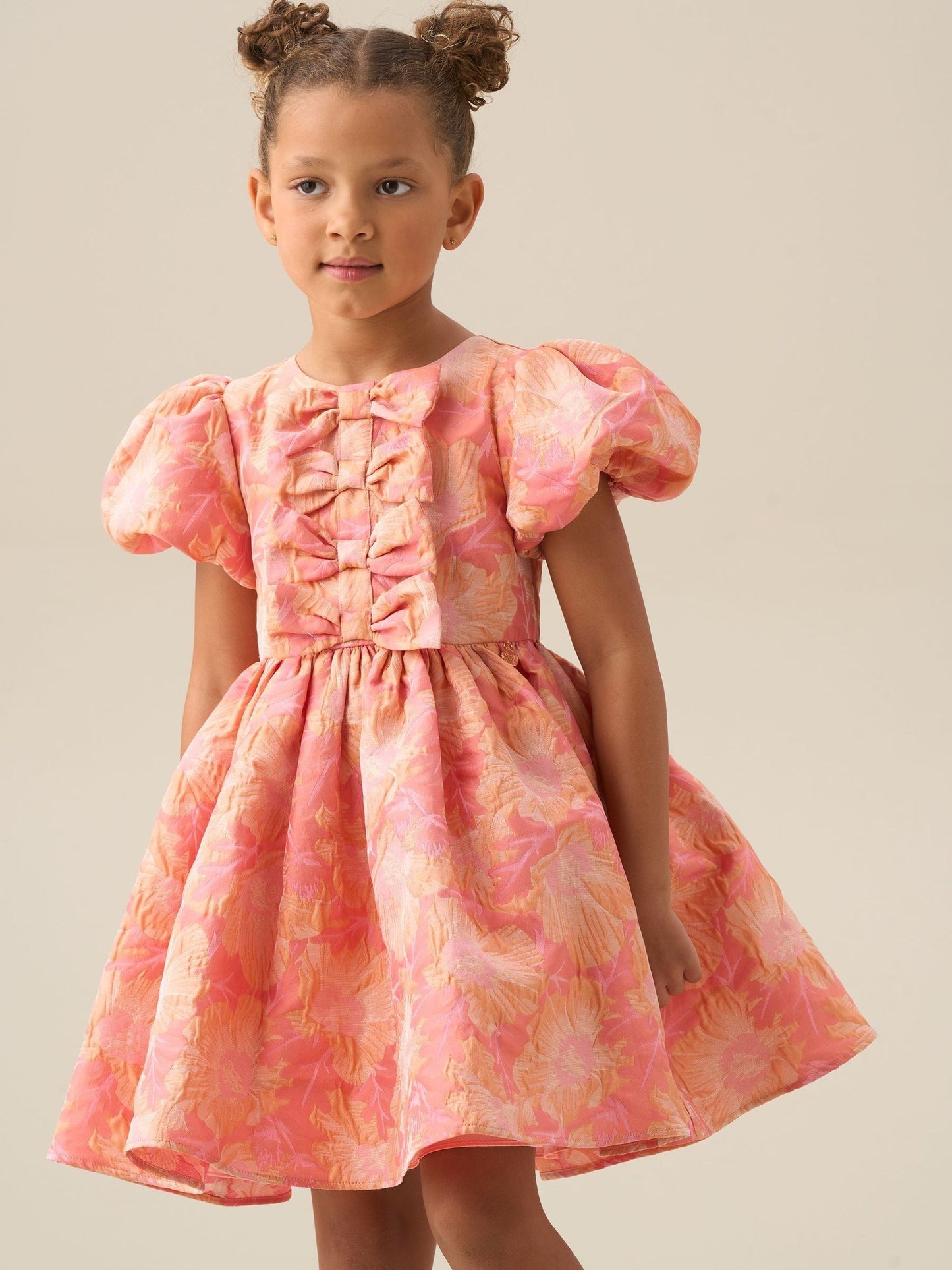 Angel & Rocket Pink Georgia Bow Jacquard Dress image 3