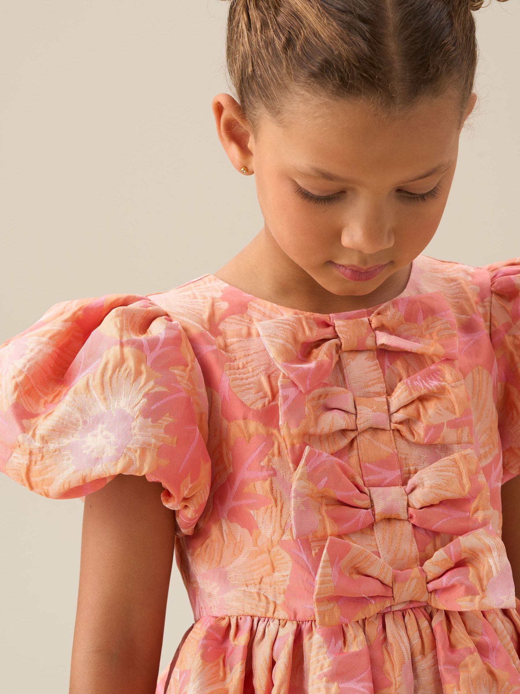 Angel & Rocket Pink Georgia Bow Jacquard Dress image 5