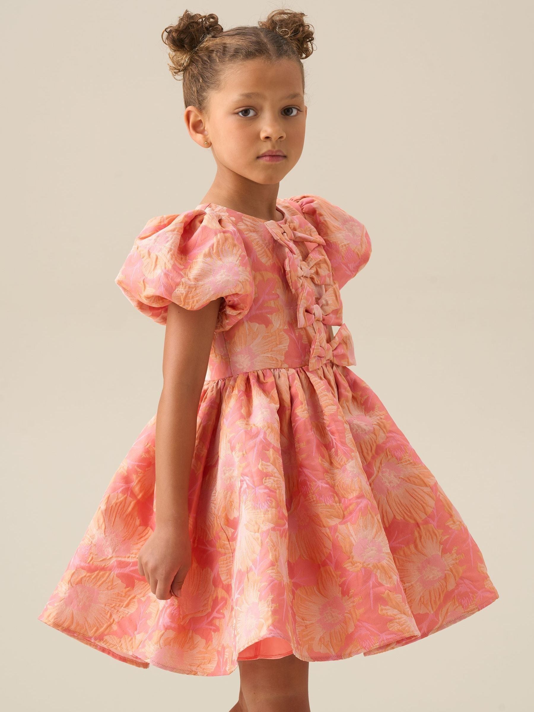 Angel & Rocket Pink Georgia Bow Jacquard Dress image 6