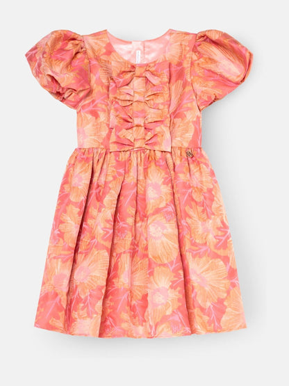 Angel & Rocket Pink Georgia Bow Jacquard Dress image 7
