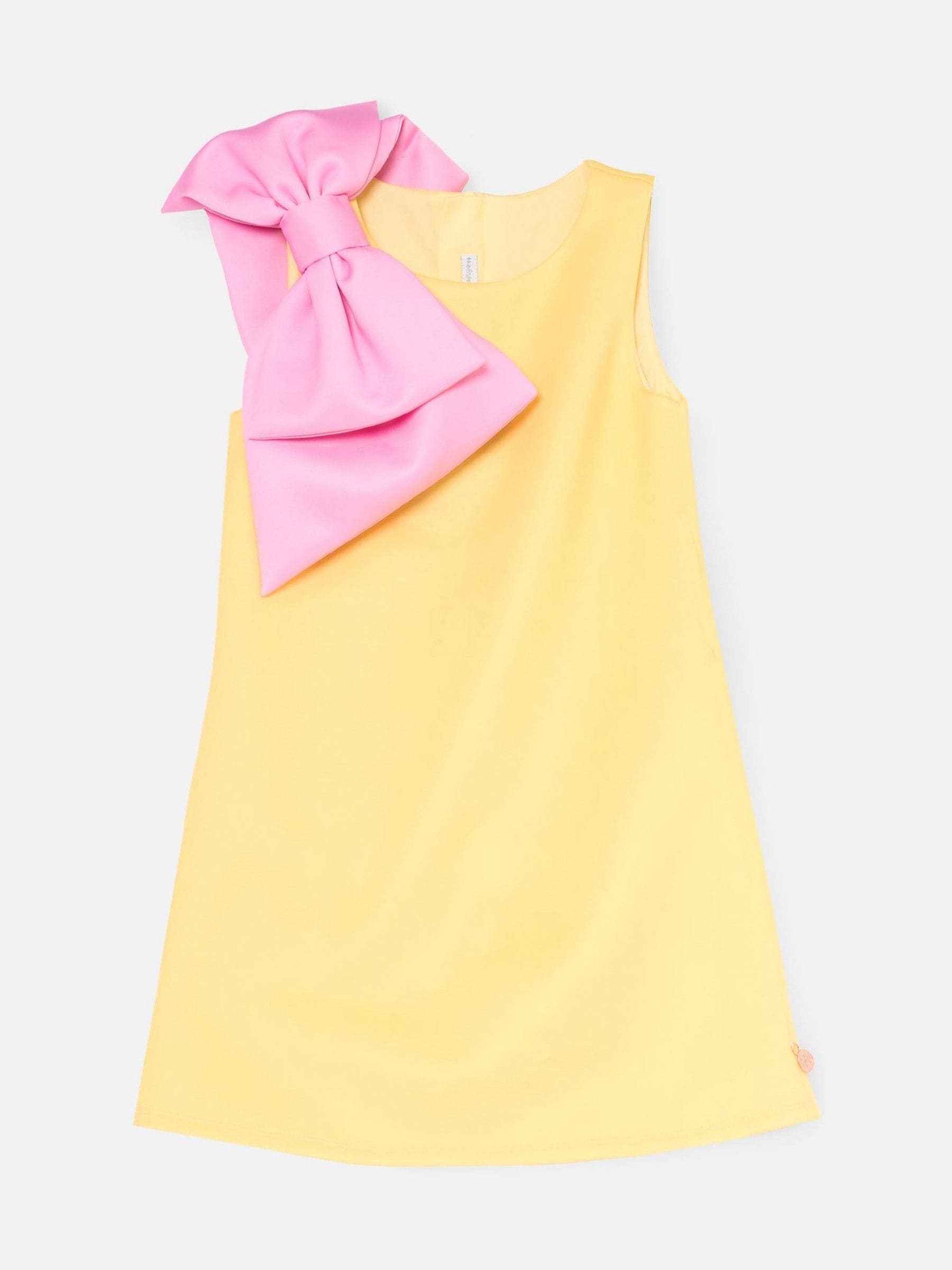 Angel & Rocket Yellow Thea Oversized Bow Shoulder Dress image 5