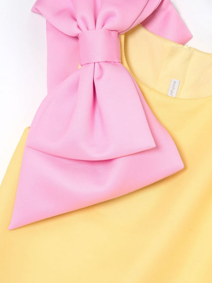 Angel & Rocket Yellow Thea Oversized Bow Shoulder Dress image 7