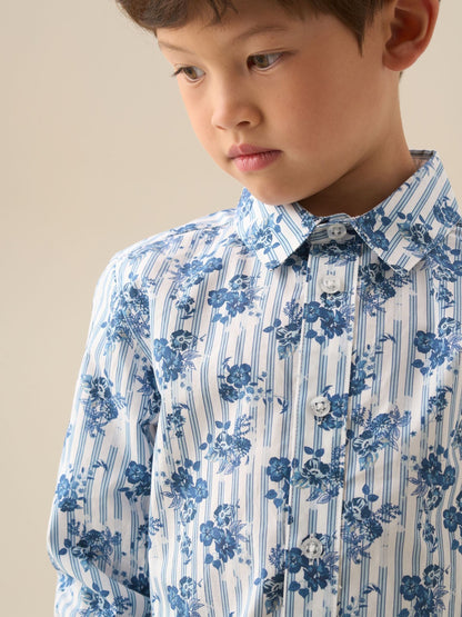 Dsiney Kidz - Angel & Rocket Blue/White Ollie Stripe Floral Shirt image 3