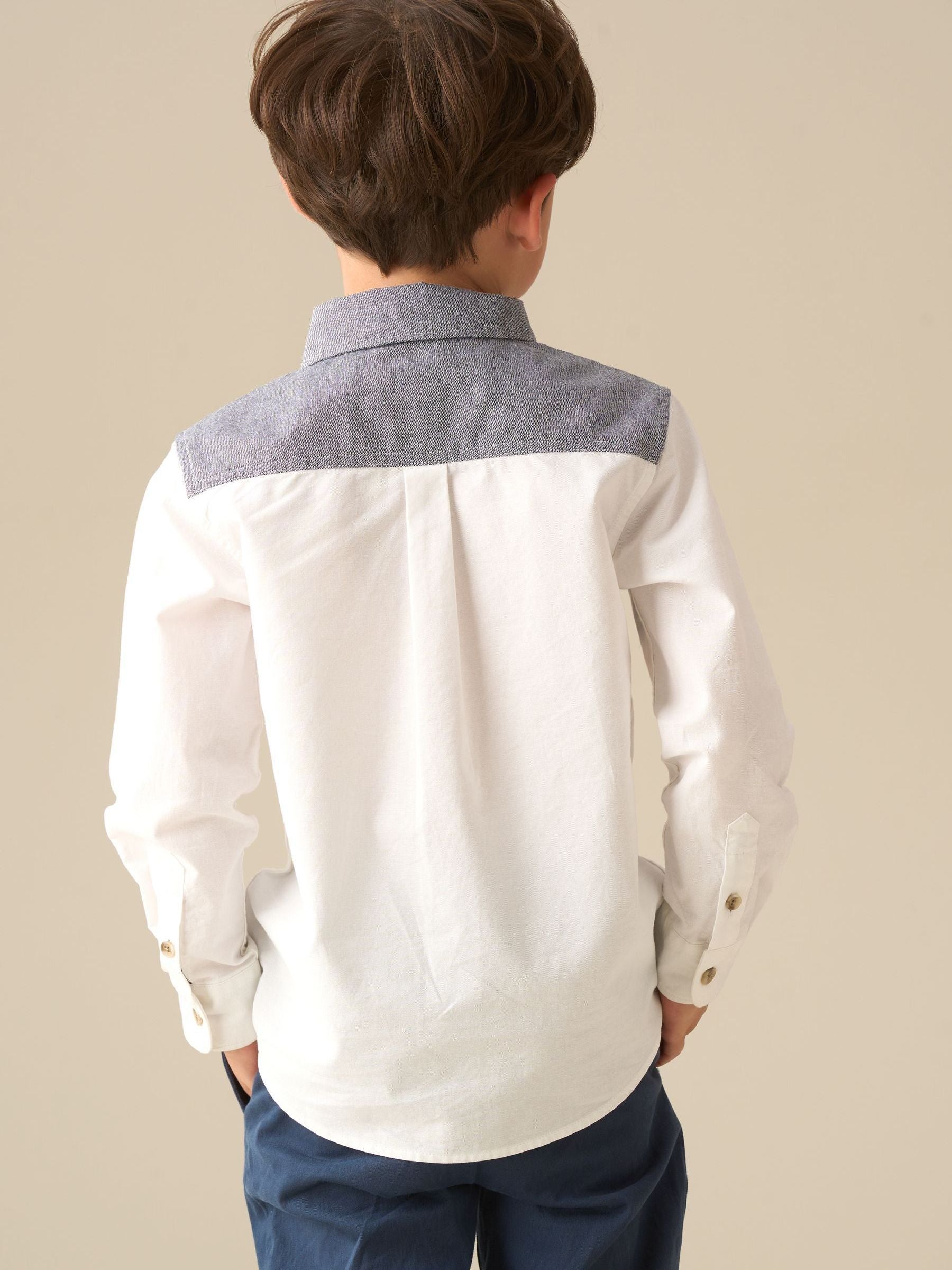 Dsiney Kidz - Angel & Rocket Grey Heath Colour Block Oxford Shirt image 2