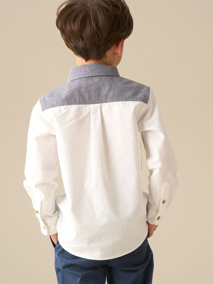 Dsiney Kidz - Angel & Rocket Grey Heath Colour Block Oxford Shirt image 2