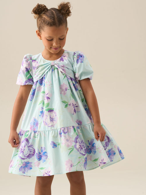 Dsiney Kidz - Angel & Rocket Blue Lucia Floral Print Puff Sleeve Dress image 1