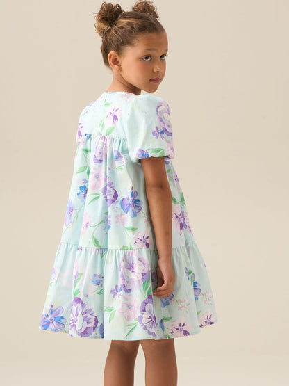 Angel & Rocket Blue Lucia Floral Print Puff Sleeve Dress image 3