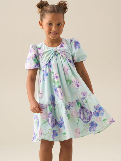 Angel & Rocket Blue Lucia Floral Print Puff Sleeve Dress image 4