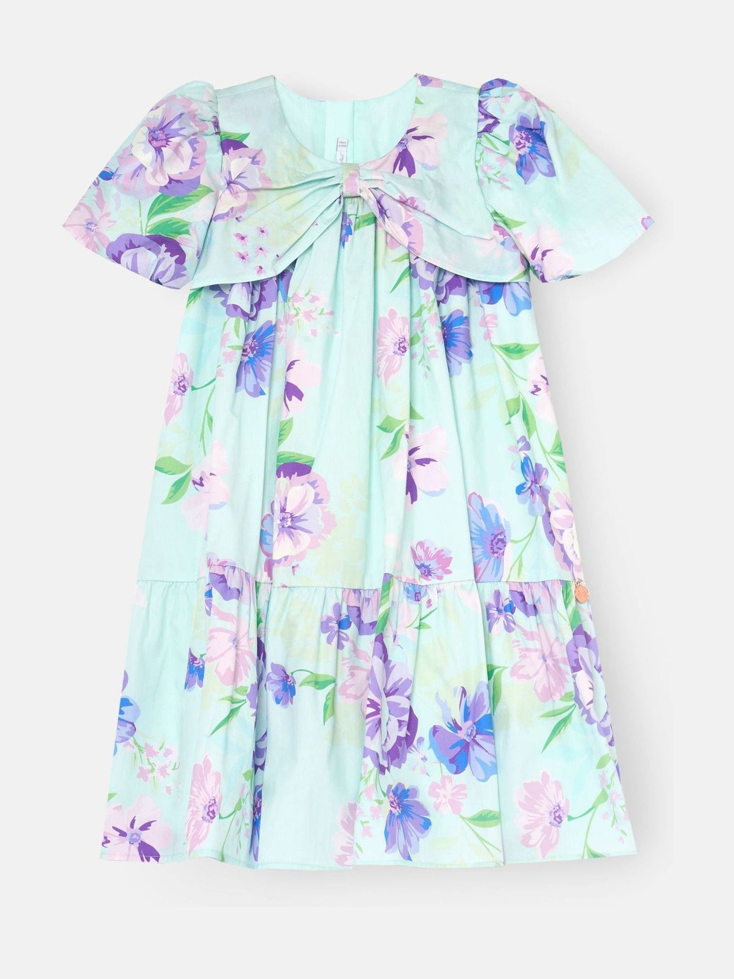 Angel & Rocket Blue Lucia Floral Print Puff Sleeve Dress image 5