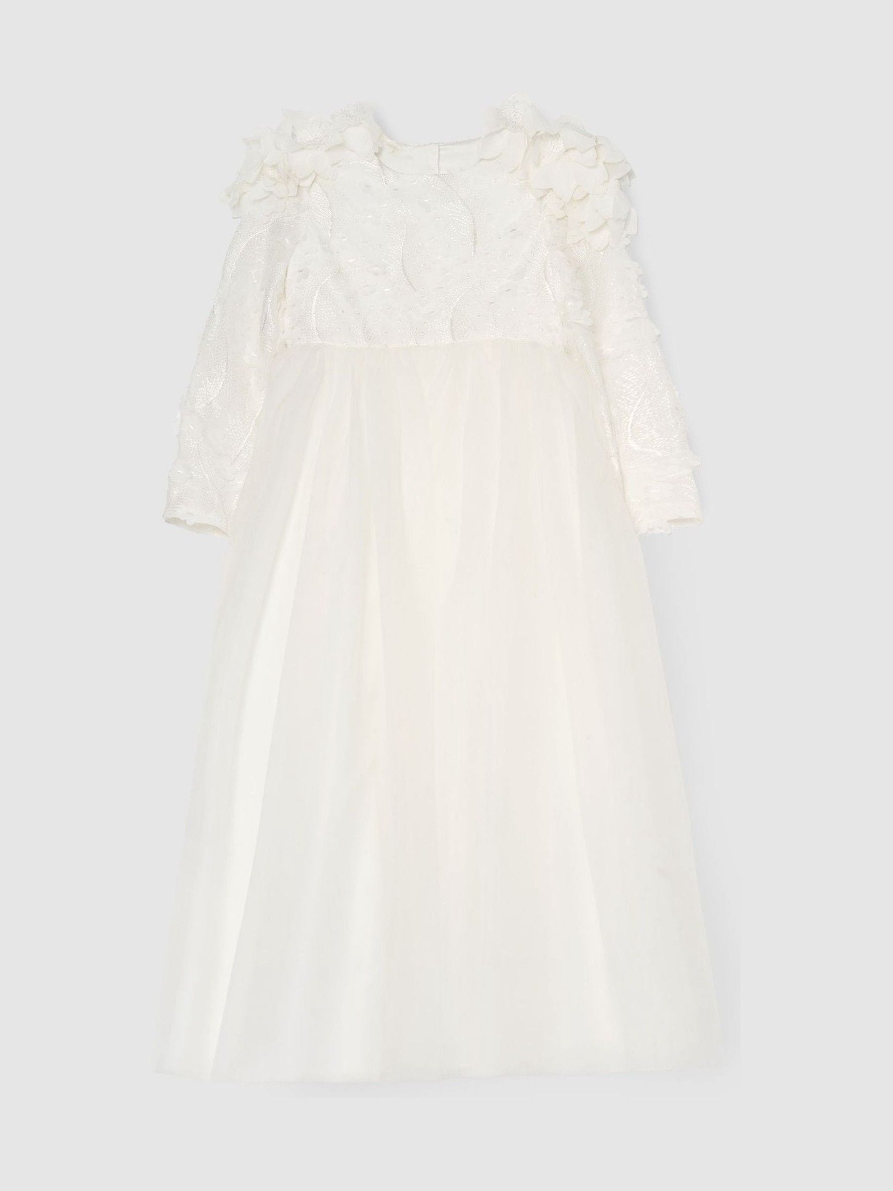 Angel & Rocket White Gabrielle Embellished Mesh Dress image 5