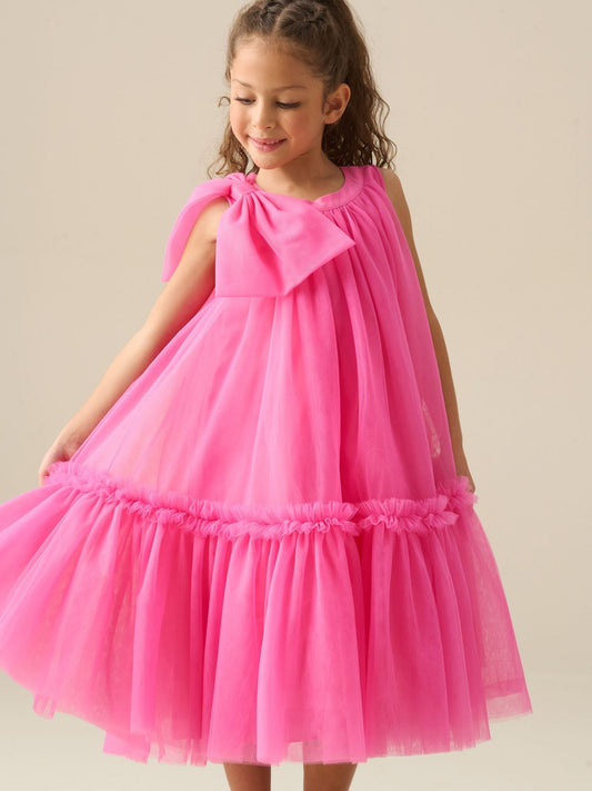 Angel & Rocket Pink Talullah Bow Shoulder Tulle Dress image 1