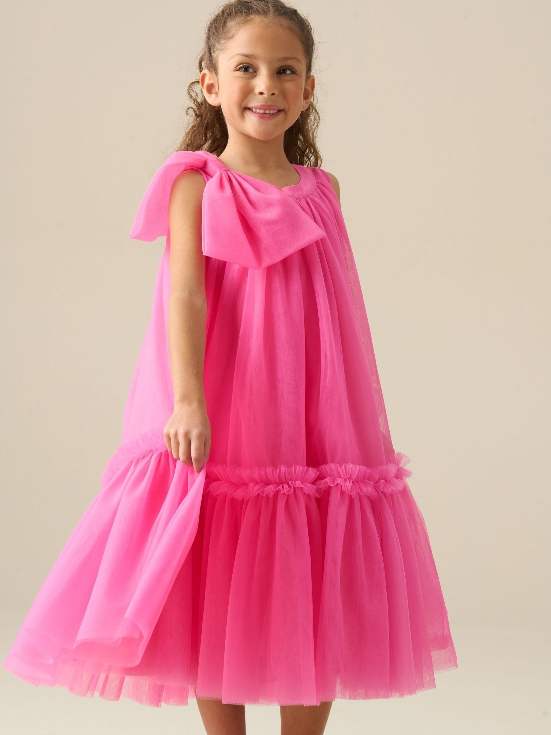 Angel & Rocket Pink Talullah Bow Shoulder Tulle Dress image 3